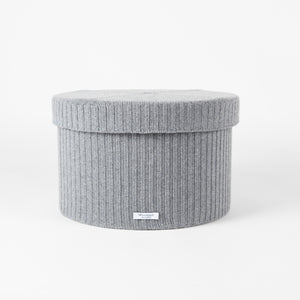 LES RONDS - SET OF THREE STORAGE BOXES IN GRAY WOOL