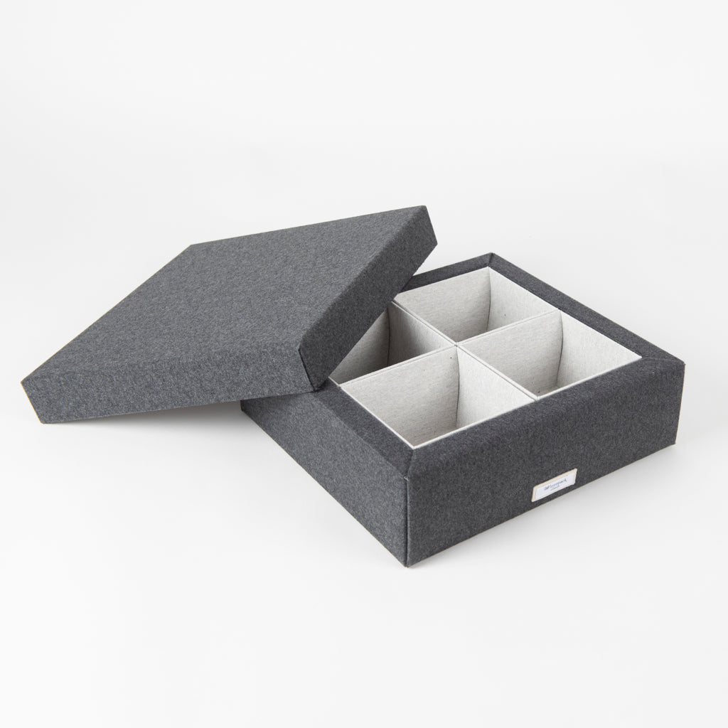 CLOSET - SET OF TWO WARDROBE BOXES IN GRAY FLANNEL